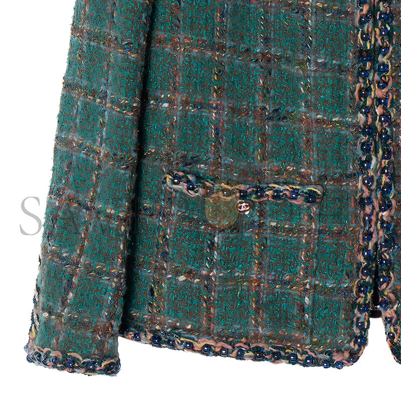 CHANEL GREEN TWEED JACKET P75152